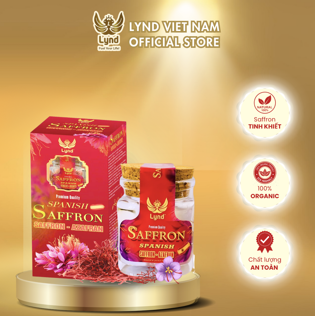 Saffron nhụy hoa nghệ tây La Mancha Lynd loại thượng hạng - Lọ 0,5g