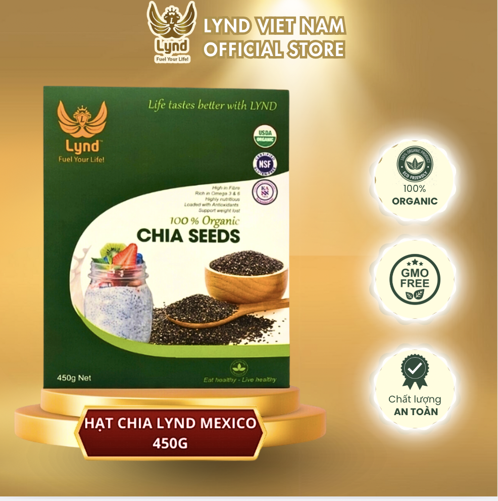 Hạt chia đen LYND 100% organic nhập khẩu Mexico - 450g