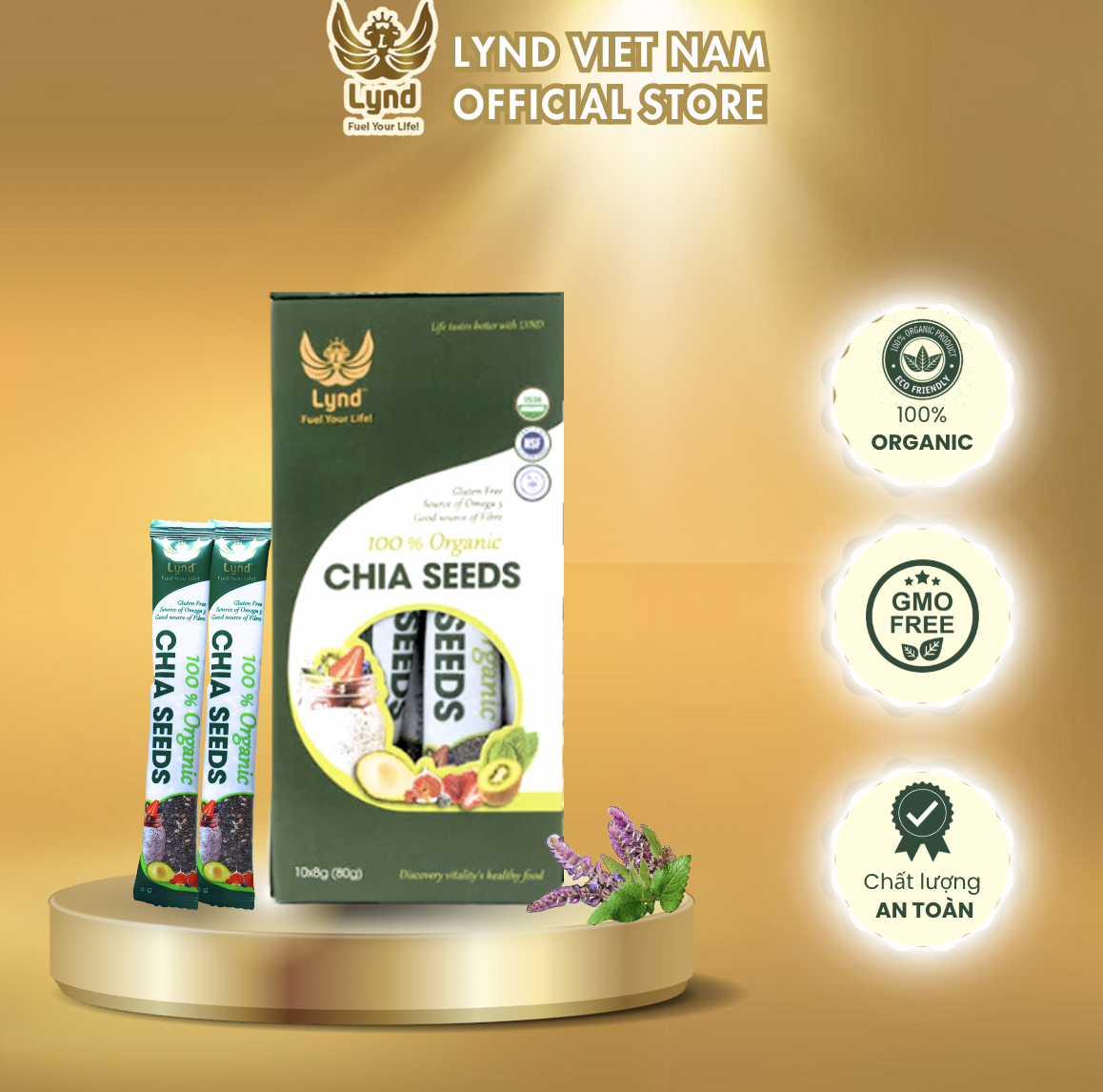 Hạt chia đen LYND 100% organic nhập khẩu Mexico - 80g