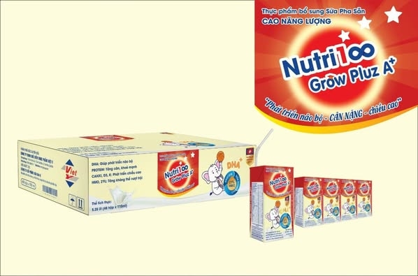 Sữa Nutri100 Grow Pluz A+lốc/4 hộp 180ml (lớn)