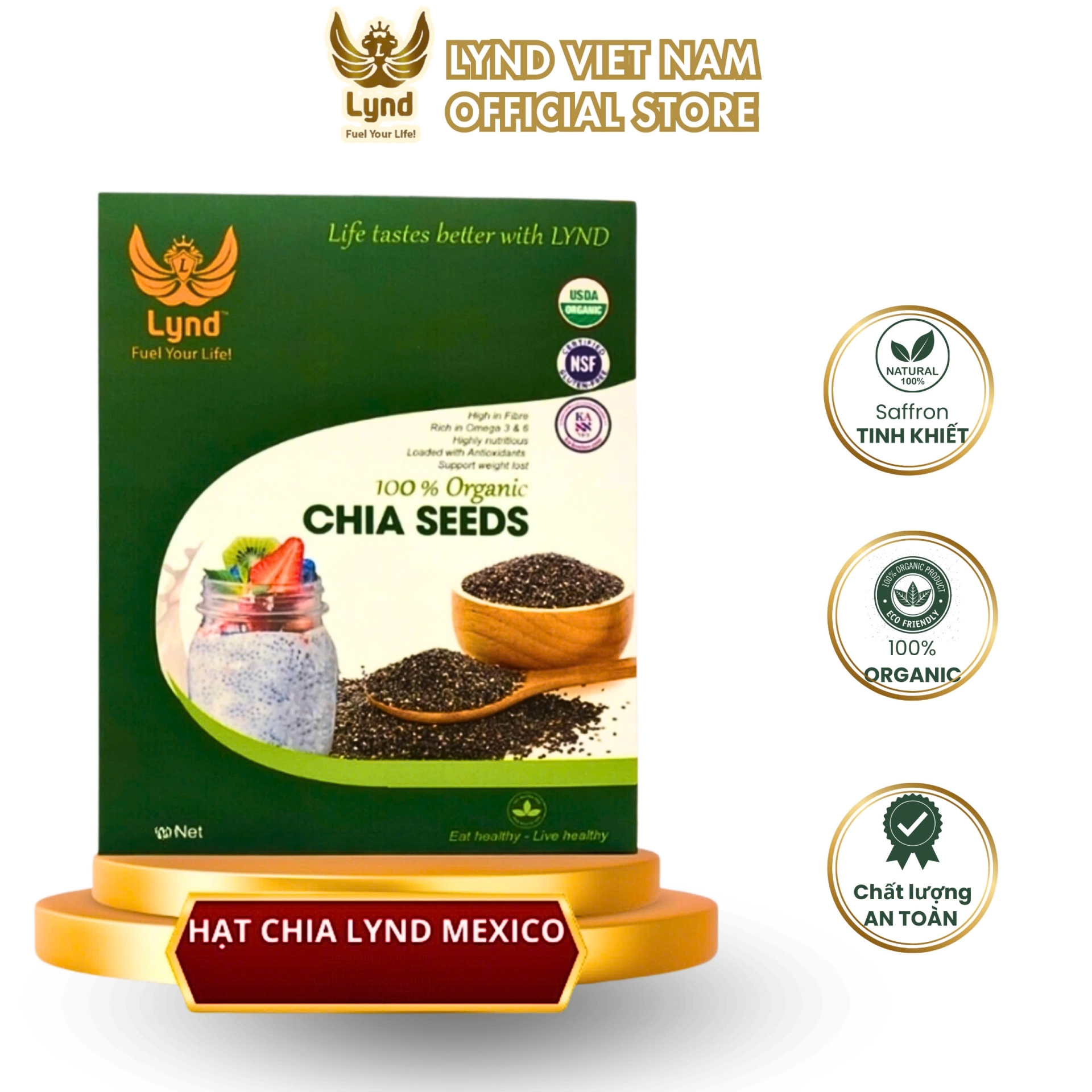 Hạt chia đen LYND 100% organic nhập khẩu Mexico - 450g