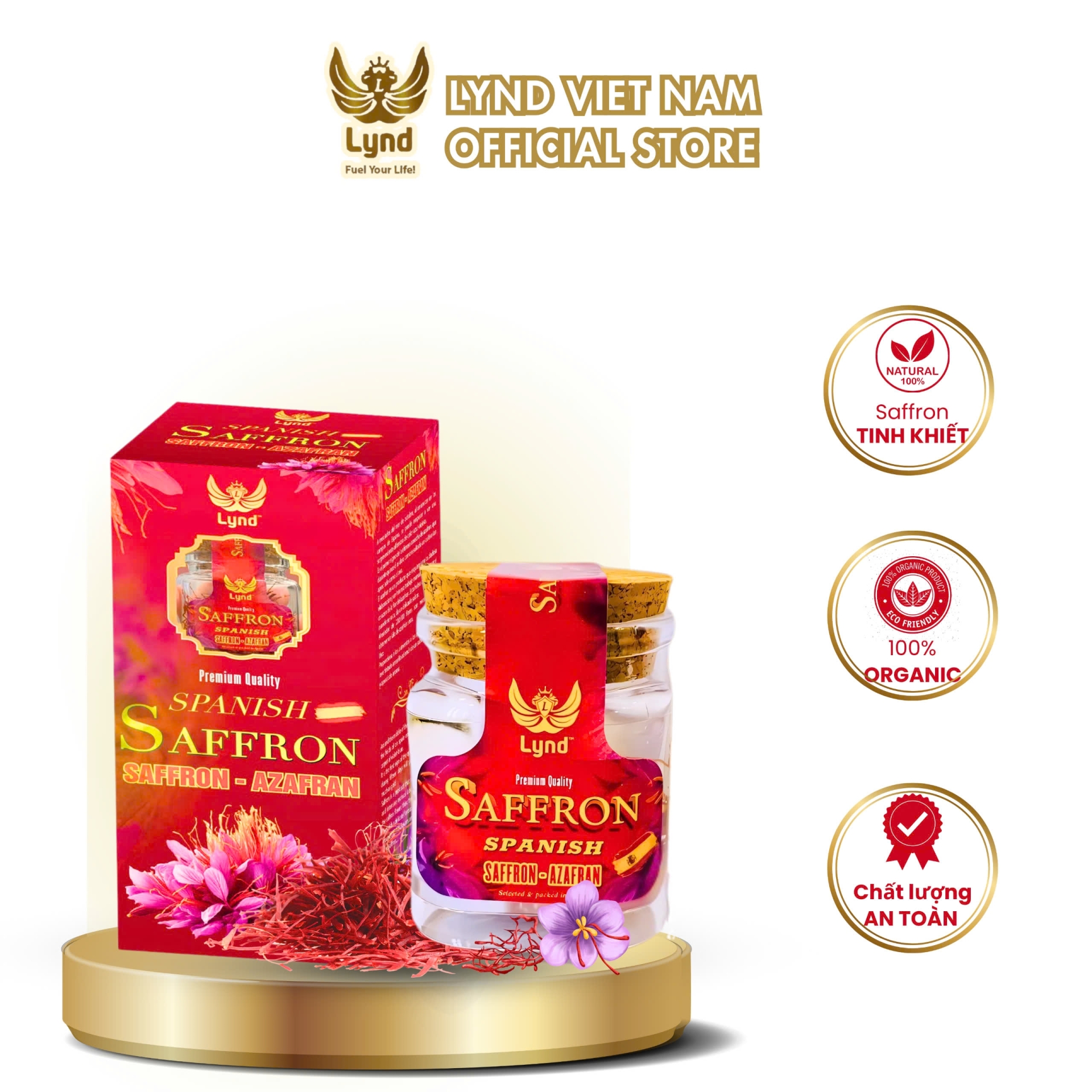 Saffron nhụy hoa nghệ tây La Mancha Lynd loại thượng hạng - Lọ 0,5g