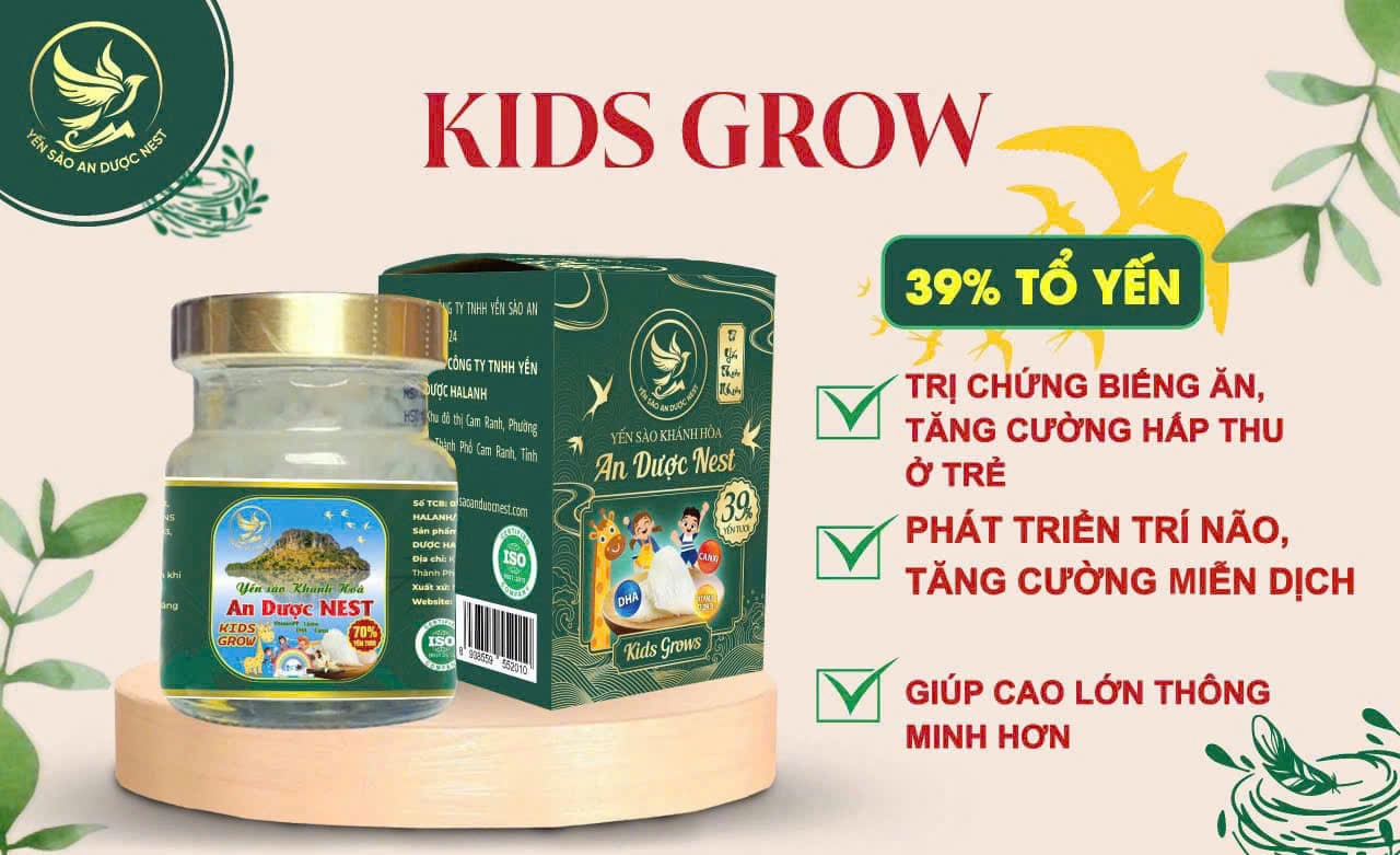 Yến chưng Kids Grow An dược Nest