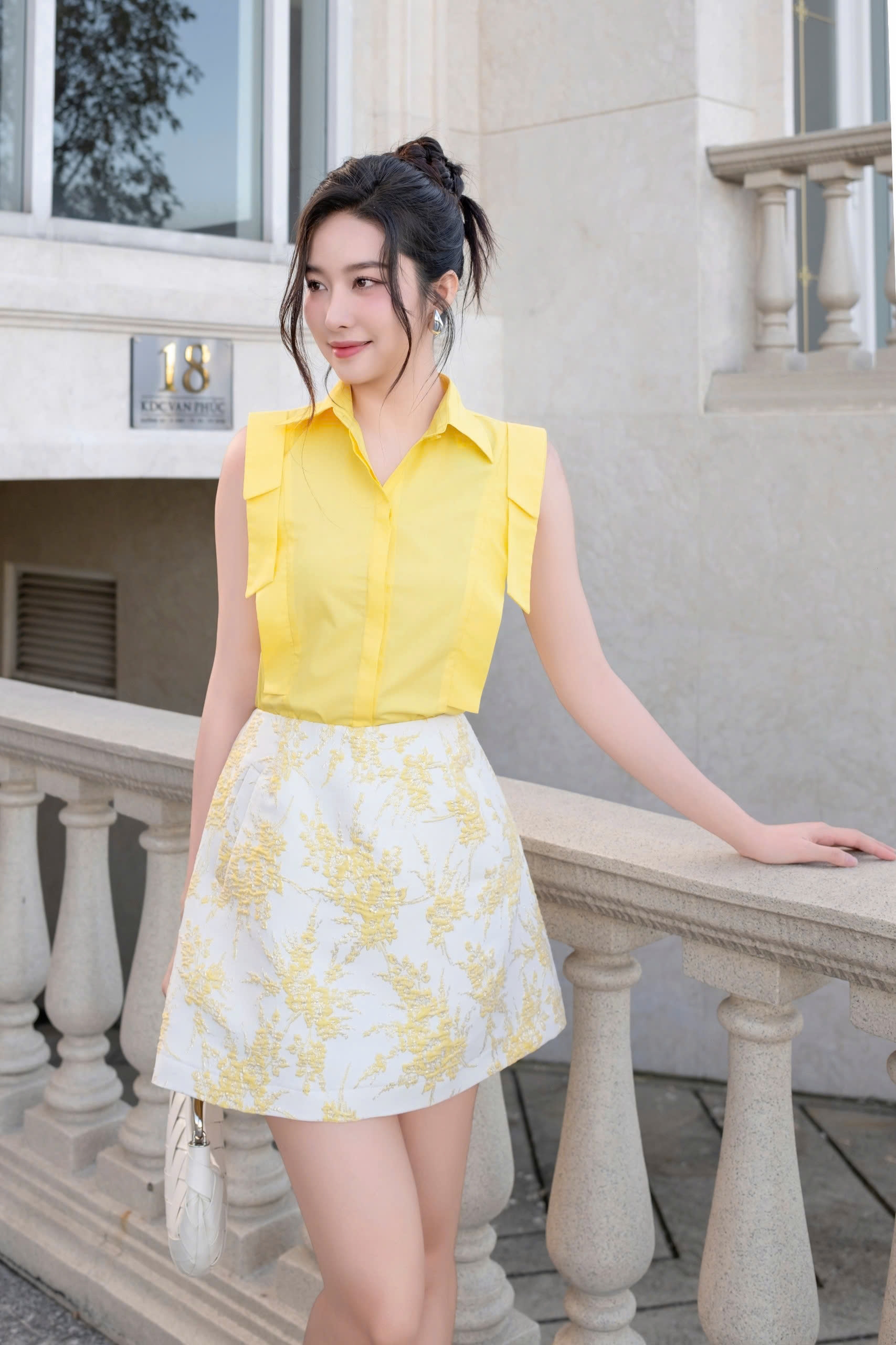 FN05- Váy bút chì ngắn họa tiết