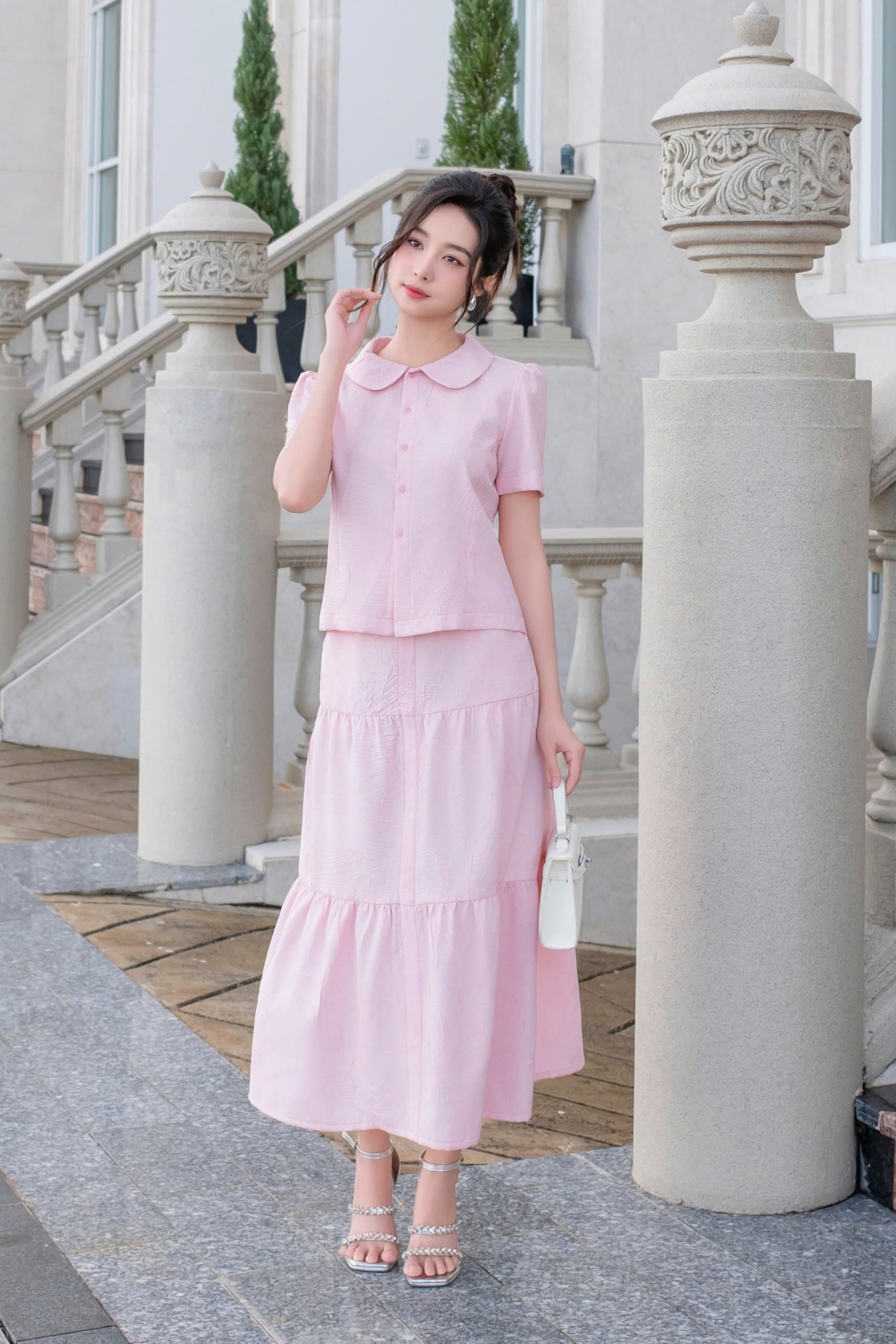 FN07- Áo xốp cổ trụ hồng