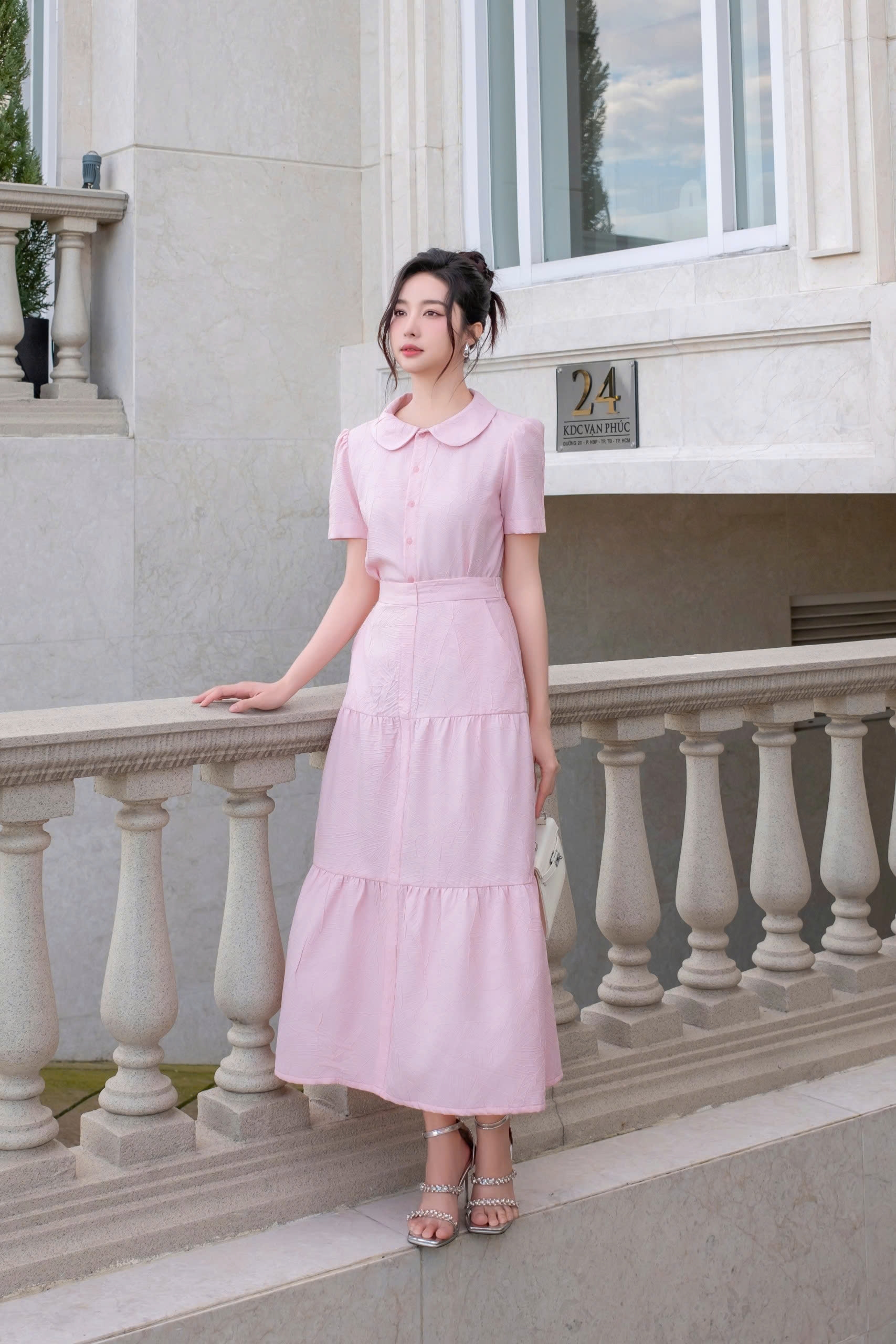 FN08- Chân váy bút chì xốp hồng