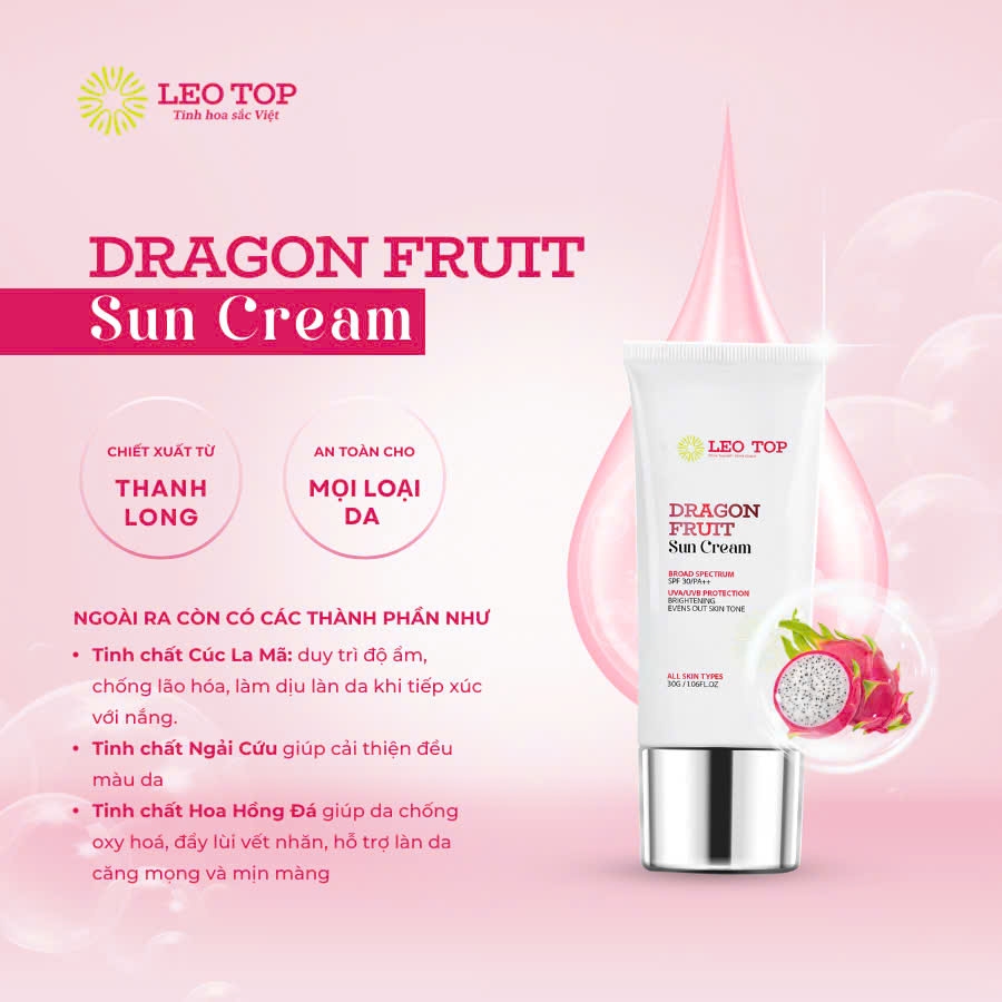 Kem Chống Nắng Thanh Long - Dragon Fruit Sun Cream