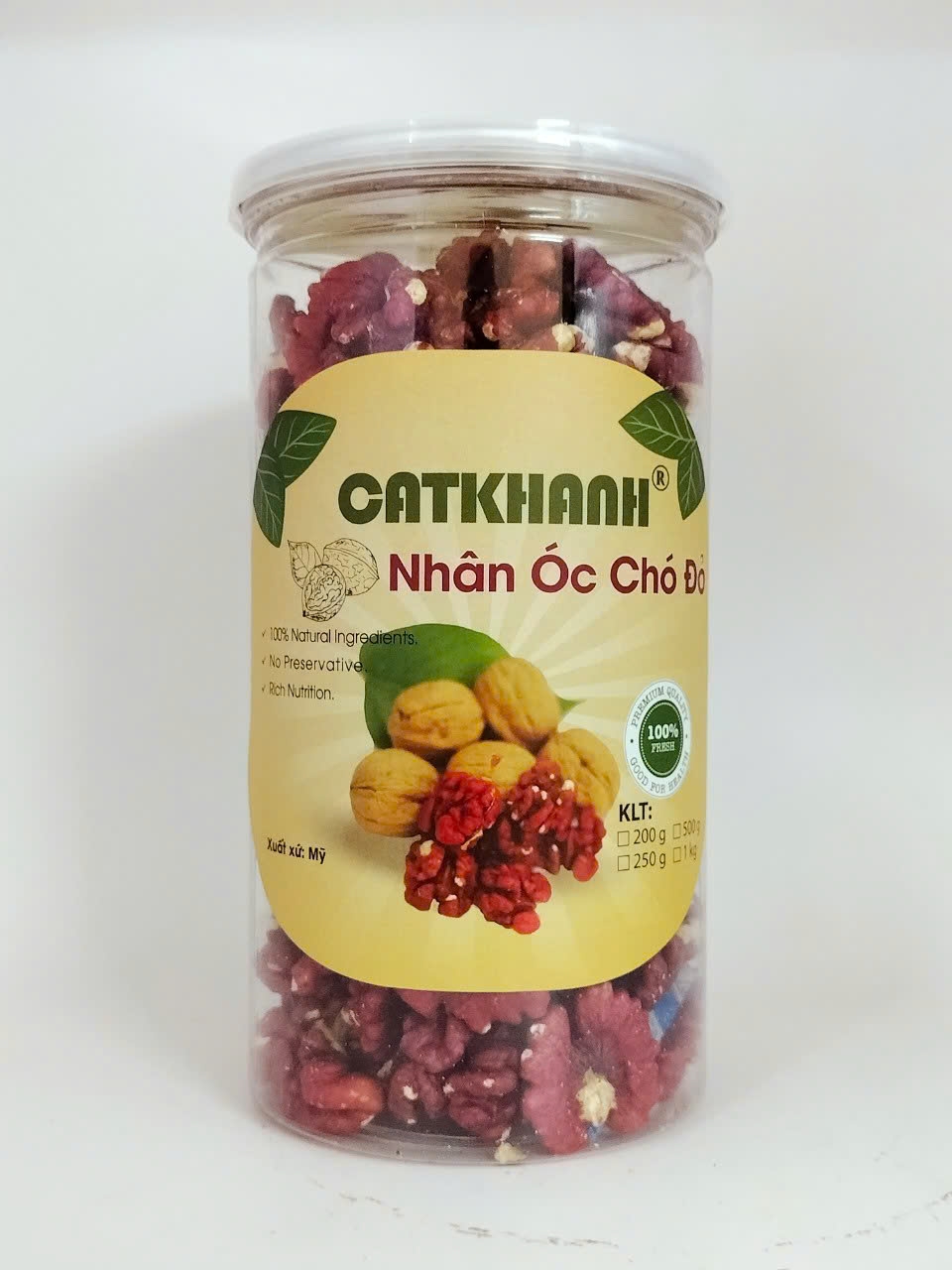 Nhân óc chó đỏ lon 250g