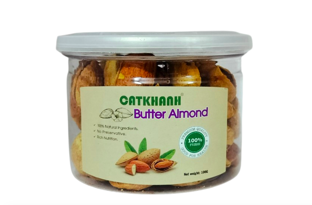 Hạt hạnh nhân rang bơ lon 200g