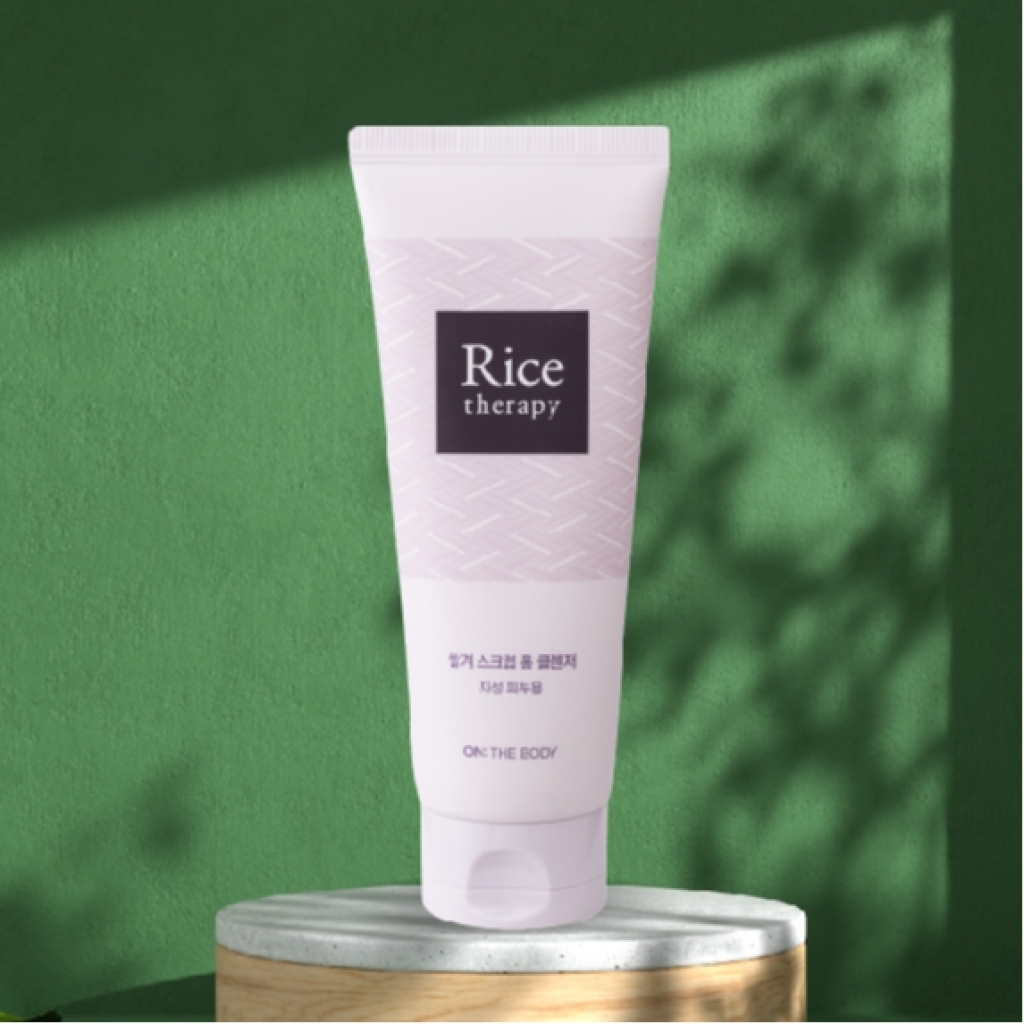 Combo 2 chai sữa rửa mặt ON:THE BODY Rice Therapy Rice Bran Scrub Foam Cleanser 200g