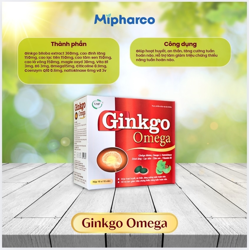 Combo 2 hộp Viên uống bổ não Ginkgo Omega