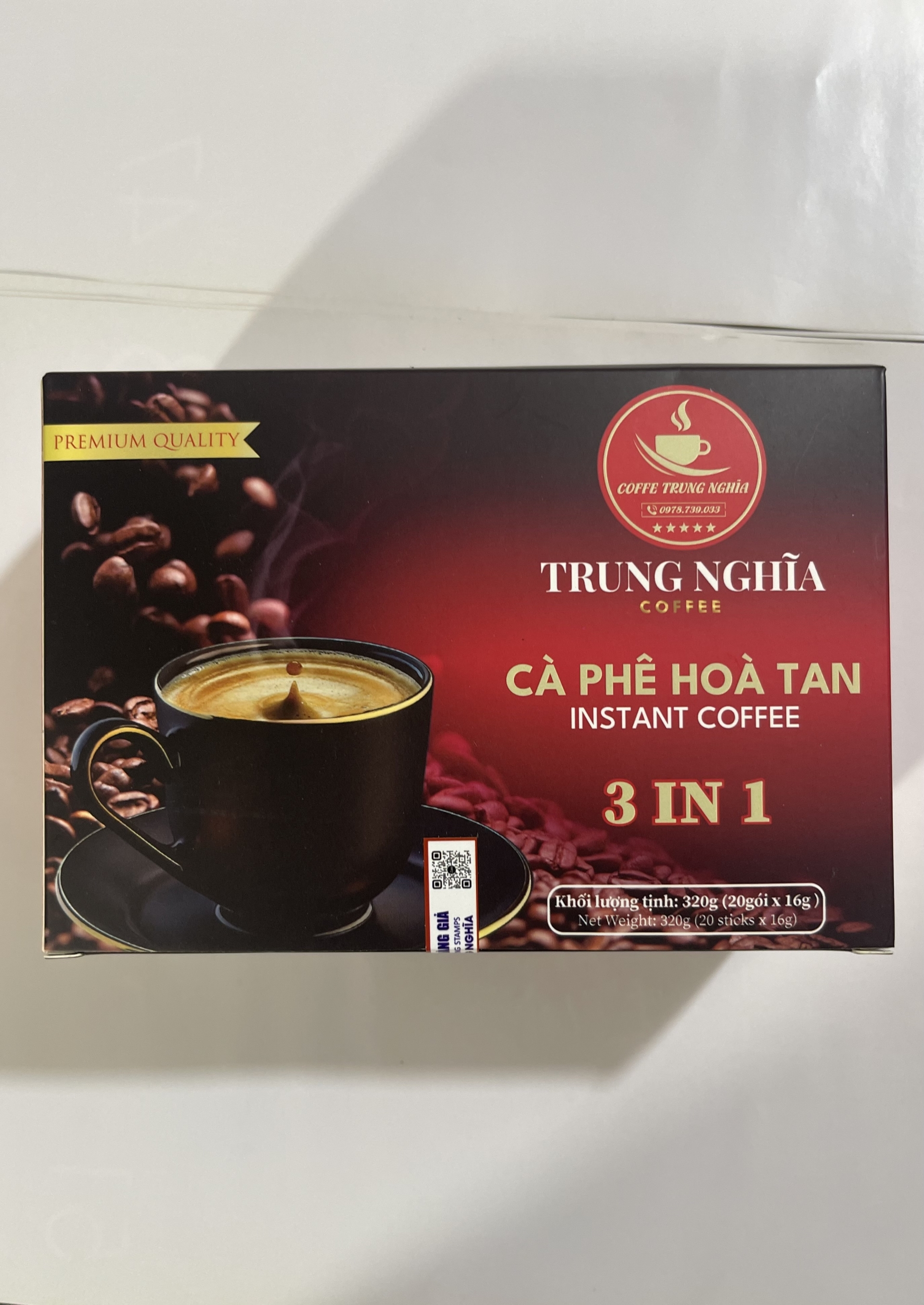 Cà phê hòa tan 3 in 1 / hộp 20 gói 16 gam
